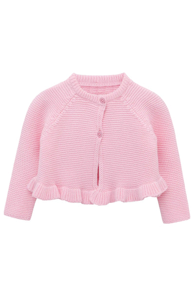 Lilax Baby Girls Knit Long Sleeve Ruffled Cardigan Button Closure Bolero Shrug(Pink0-3M)