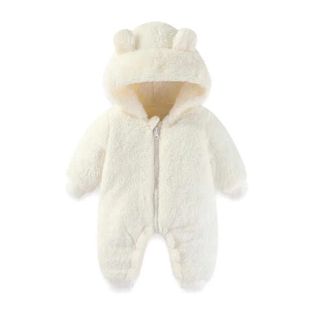 UVIPC Baby Newborn Bear Fleece Snowsuit Winter Coat Warm Hooded Jumpsuit for Baby boy girl