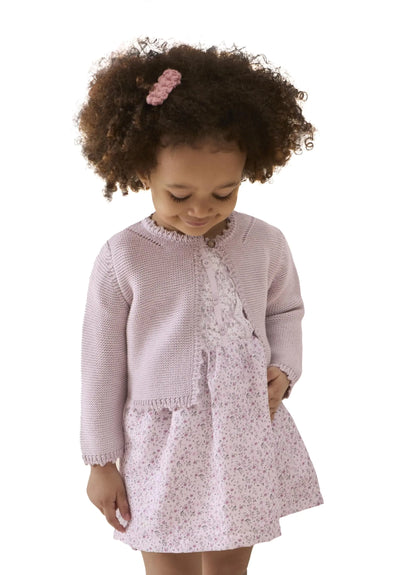 Lilax Baby Girls Long Sleeve Shrug Knit Girls Cardigan Childrens Bolero Lilac